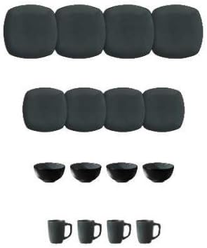 Hearthstone Square 16-Piece Set Service for 4, Shale