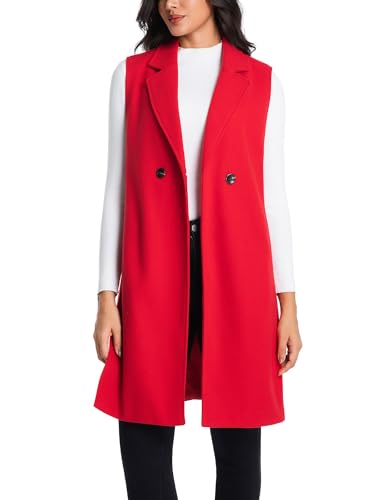 IDEALSANXUN Womens Long Wool Vest Fall Winter Sleeveless Blazer Jackets Wool Coat2