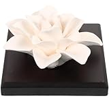 FONDOTIN Difusor de Perfume para Coche Pequeño de Cerámica Esencia de Magnolia Compacto y Portátil Difusor de Aroma Natural para Hogar y Decoración Interior Accesorio Práctico para