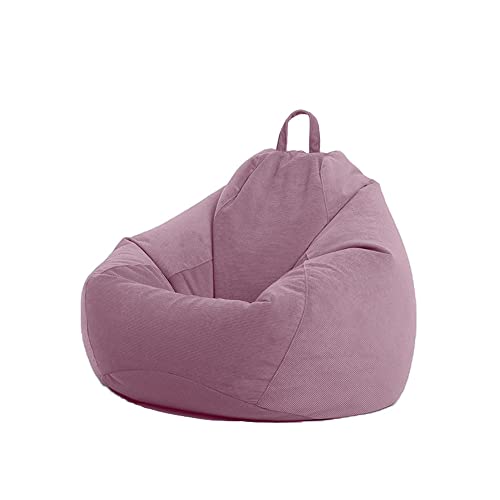 Highdi Pana Funda de Puff sin Relleno Bolsa de Frijoles, Bean Bag Puf Protector de Sofás, para Adultos y Niños, para Sofá Perezoso Cubierta de Sillón (100x120cm,Púrpura Claro)