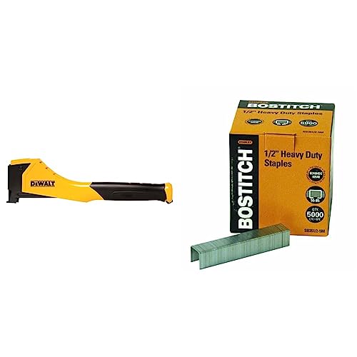 DEWALT DWHTHT450 Heavy-Duty Hammer Tacker Bundle with Bostitch Heavy Duty Staples