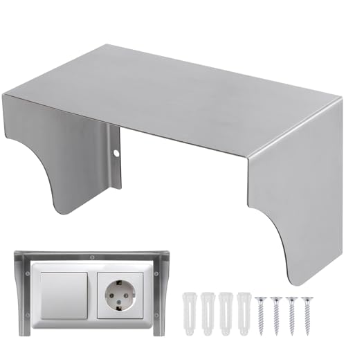 SOPOTUTU Protector de Timbre Exterior de Acero Inoxidable Resistente Salpicaduras y Lluvia Caja para Timbres y Equipos Eléctricos al Aire Fácil Instalación Compatible con Cargadores Ev y