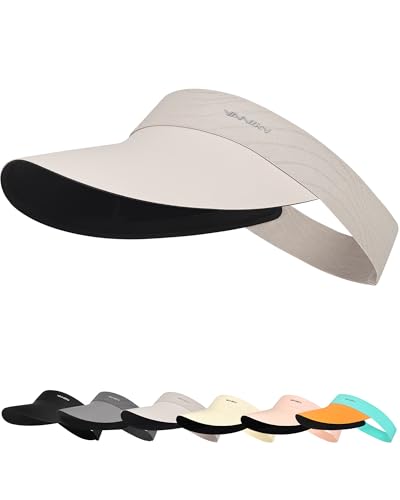 Image of YANIKY Sun Visor Hats for Women /Men Sun Protection UPF 50+ Lightweight Sport Hats Adjustable Empty Top Cap Ponytail Cap