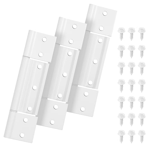 BANLIN 3Pack Storm Door Hinge White Aluminum 1/8 inch Grooved Center White Screen Door Hinge Compatible with Most Screen Doors