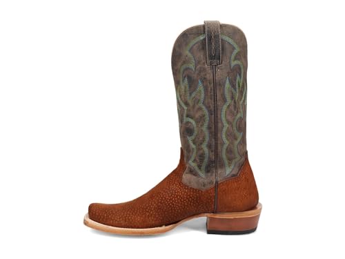 Image of Dan Post Boots Mens Cappy Carpincho Embroidered Pull On Square Toe Dress Boots Mid Calf - Brown