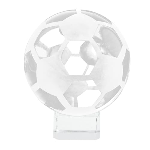 Ornement de football pratique transparent avec support blanc multifonctionnel