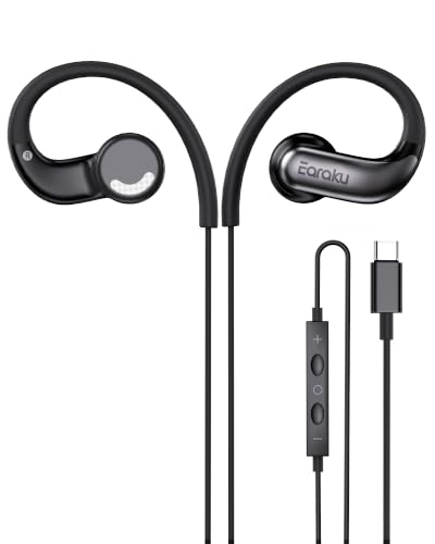 Earaku USB C Wired Open Ear Headphones,Earbuds with Mic and