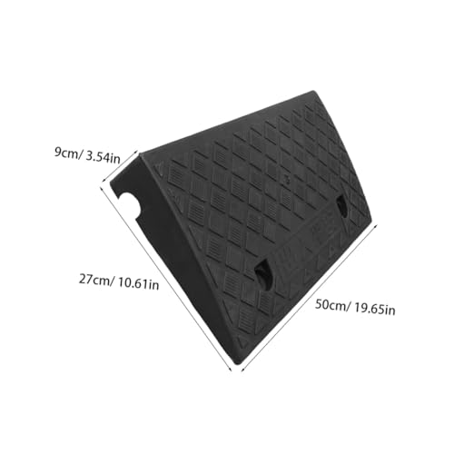 Rampa de goma Luxshiny para bordillo de coche, 50 x 27 x 9 cm, negro, para carga de vehículos, entrada de garaje, motocicletas y uso automotriz miniatura 2