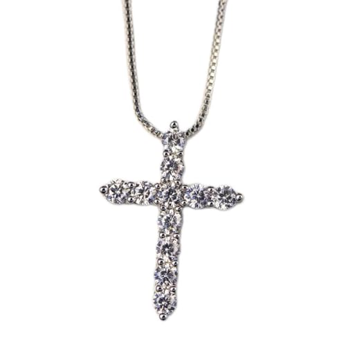 Collier femmes argent S925 anti-ternissement avec son pendentif croix en zircon
