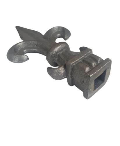 Image of Cast Iron Fence Finials, Multiple Decorative Styles & Sizes, 1 /2 inch to 1 inch Inch Square and Round Spears, Fleur de Lis Design (1 /2 inch Fleur De Lis SQ, 10)