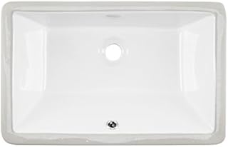 1181CBW White Rectangular Porcelain Undermount Lavatory Bathroom Sink Size 18 1/2 X 11