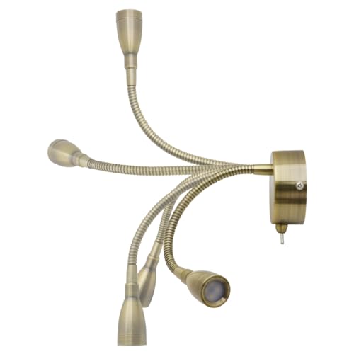 Long Life Lamp Company LED Indoor Reading Wall Light 2W 6000K Antique Brass Wall Mounted Bedside Lights H3143 - Cosy Home Interiors Long Life Lamp Company LED Indoor Reading Wall Light 2W 6000K Antique Brass Wall Mounted Bedside Lights H3143 - Image 3