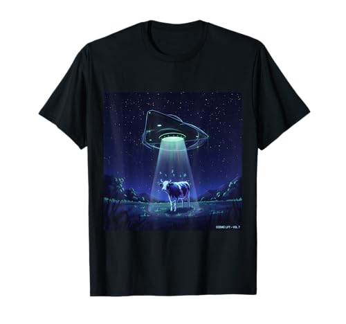 UFO Breaking Wall Alien Abduction Optical Illusion T-Shirt
