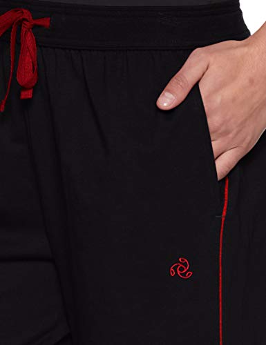 Image of Jockey 1305 Women's Super Combed Cotton Rich Relaxed Fit Mid Rise Trackpants with Contrast Side Piping and Pockets