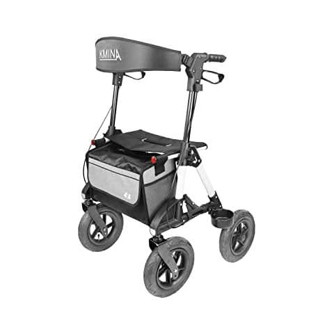 KMINA PRO - Rollator mit Luftbereifung für Draußen, Faltbarer Rollator Outdoor mit Großen Rädern, Rollatoren für Senioren, Rollator Geländegängig Cover