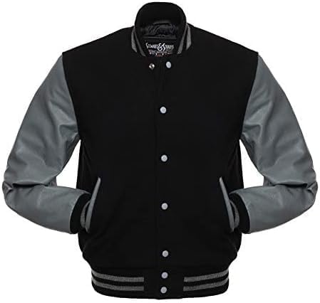 Stewart & Strauss Wool and Vinyl (Faux Leather) Varsity Jackets