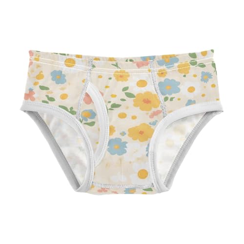 KLL Polka Dots and Tender Chamomile Flowers Toddler Boys' Cotton Briefs Cute Children Undies