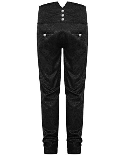 Men's Tailored Trousers Pants Black Victorian Damask Gothic Steampunk VTG Aristocrat Pant/USA2