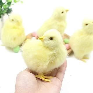 4Pcs Artificial Plush Fluffy Chicks for Easter Decor Realistic Mini Yellow Chicks Easter Decorations for Home Decor Mini Palm Pet Soft Toy Chirpy Chick Gift for Kids 4PCS