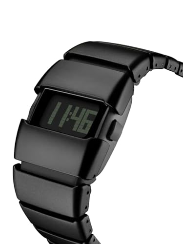 Image of DREALEX Futuristic Matte Black Integrated Digital Watch for Men