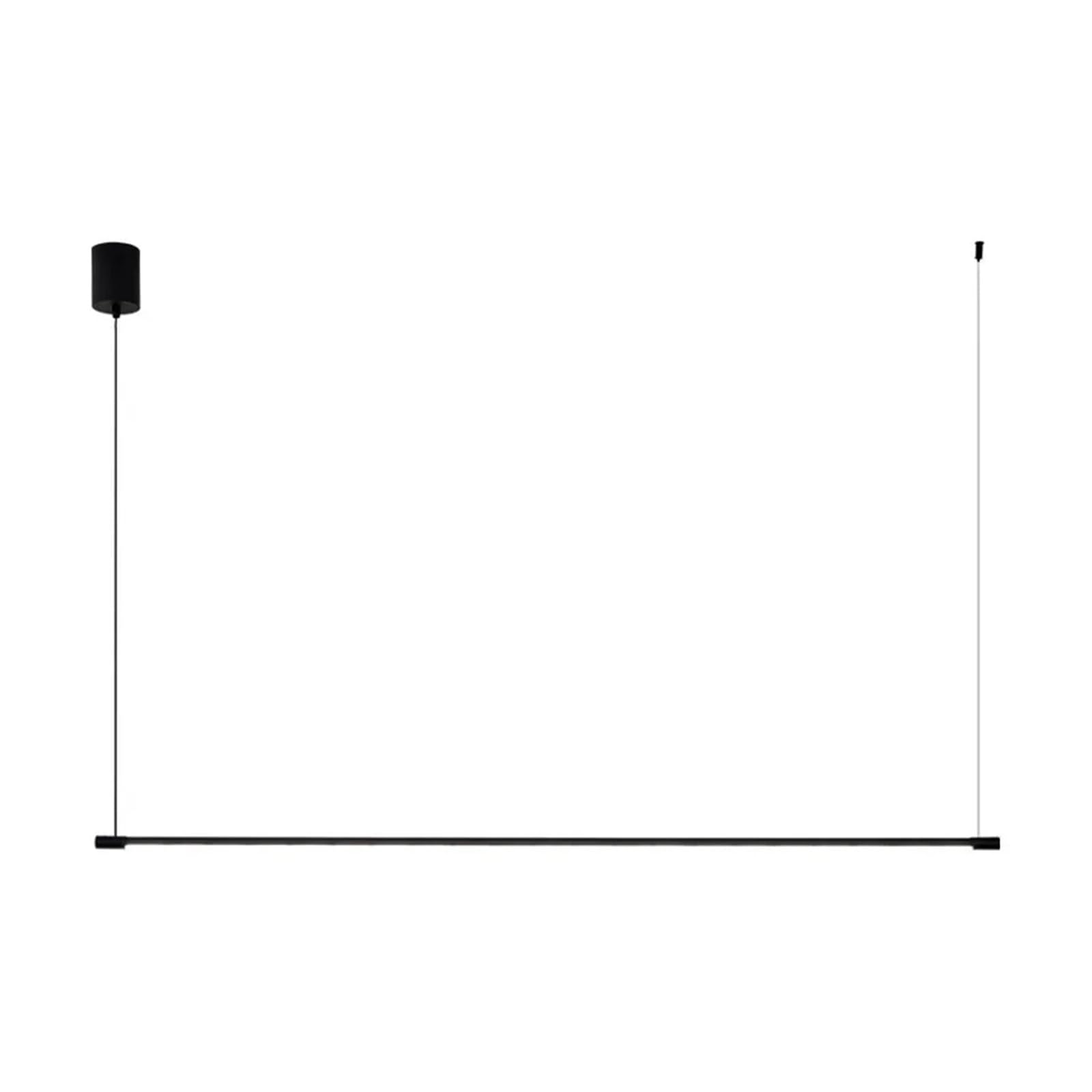 Lustre LED linéaire noir 120 cm, luminaire haut de gamme pour grand salon