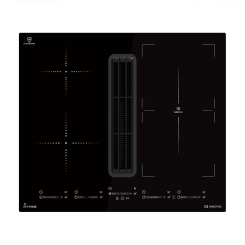 KKT KOLBE plaque induction avec hotte intégrée | 638 m³/h | 60 cm | 7,4 kW | 4 zones | 9 niveaux | sans cadre | IND600DRAFT