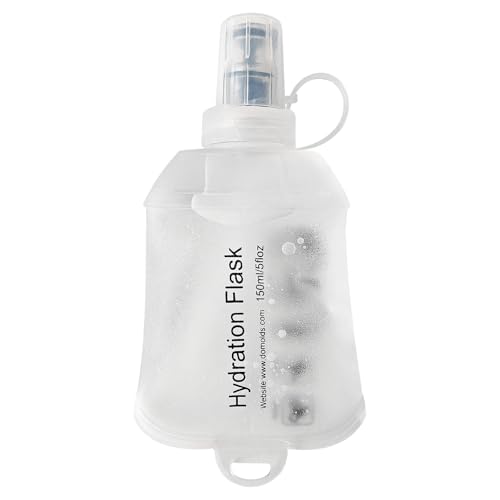 Buite 150ML Soft Flask, Portable TPU Soft Flask Running Bottles for Running Vest, Hydration Pack - Ideal for Hiking Cycling Climbing（White)
