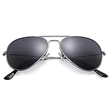 Pro Acme Classic Polarized Aviator Sunglasses for Men and Women UV400 Protection (Gunmetal Frame/Grey Lens)