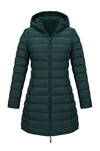 Bellivera Women Puffer Jacket Reversible Spring and Winter Fashion Warm Quilted Long Hooded Padded Bubble Coat