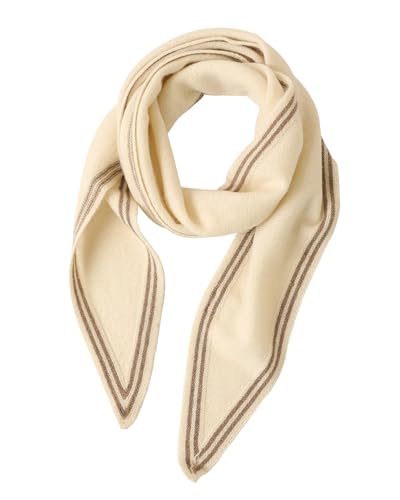 Women Diamond Shape Small Neck Scarf, Spring Autumn 100% Cashmere Knitted Collar Scarves, Ladies Elegant Warm Knit Triangle Scarf, Super Soft Lightweight Neckerchief Warm Knit Neck Warmer White F