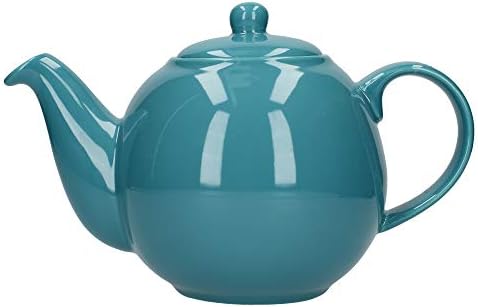 London Pottery Globe Teapot with Strainer, Ceramic, Aqua, 4 Cup Capacity (900 ml)