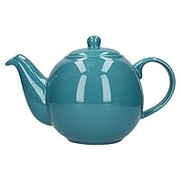 London Pottery Globe Grote theepot met zeef, keramiek, rood, 8 kopjes inhoud (1,8 liter