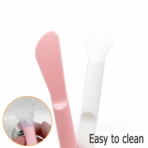Wopanxye 6 Pack Cosmetic Spatulas, Soft Silicone Spoon Scooper Extractor Tool for DIY Facial Mask Stick, Face Cream, Serum, Mud, Crafts, Makeup Applicator Brush for Mixing, Skincare, Sampling, Waxing - Thumbnail 5