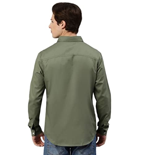 Image of Hubberholme Men's Cotton Regular Fit Casual Shirt with Double Pocket