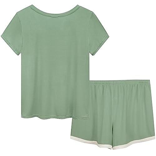 Joyaria Womens Cool/Cooling Pajamas Short Sleeve Pj Shorts Set2