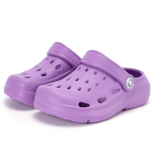 JUJIAOSO Kids Girls Boys Clogs Garden Shoes Slip on Water Shoes Toddler Slides Sandals Beach Slipper Children(Light Purple,11 Little Kid) by JUJIAOSO - Used condition - Image 5