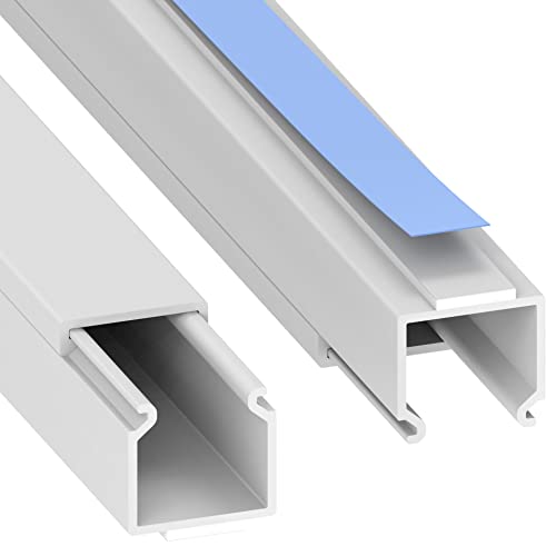 Goulotte de câblage 15x15 mm PVC blanc adhésive pour cache-câble