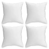 Foamily Throw Pillow Inserts 18x18-in, Set of 4 Pillow Inserts for Decorative Pillows for Couch and Bed, Machine Washable Indoor Cotton Pillow Stuffing