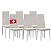 Produktbild ALBATROS Esszimmerstühle 6er Set Milano, Weiß - Edles Italienisches Design, Kunstleder-Bezug, bequemer Polsterstuhl - SGS geprüft - Moderner Küchenstuhl, Stuhl Esszimmer