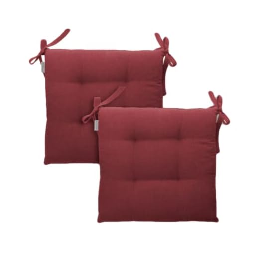 Cuscini Sedie (6 pezzi) Cucina Con Lacci Imbottito 40x40 cm (Bordeaux)