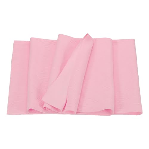 Image of MECCANIXITY 47 inch Elastic Cuffs Ribbed Trims Cotton Fabric Knit Rib Stretch Tape Cuff Sleeve Waistband for Sewing, 20 inch Wide Pink