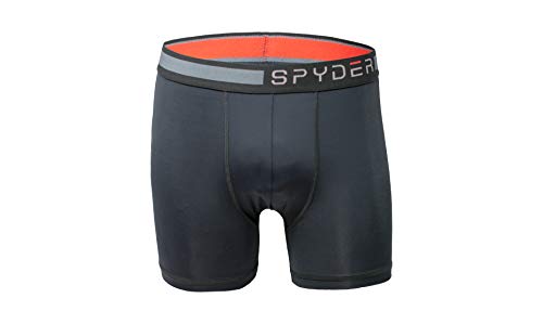 Spyder Mens Boxer Briefs Performance Sports Compression Shorts Athletic Mens Underwear - Mens Boxers Brief - 3 Pack for Men (Large, Black/Black/Black)2