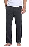  Vlazom Herren Schlafanzughose Baumwolle Pyjamahose Nachtwäsche Sleep Pants Freizeithose Lang Jogging Hose mit Taschen Herren Trainingshose Männer Jogginghose mit Gummibund & kordelzug Herren Sporthose