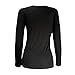 Zylioo Women's Shirts Modal Padded Long Sleeve Basic T-Shirts Built-in-Bra Crew Neck Slim Fit Yoga Tops Plus Size Tees Black