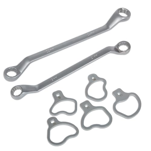 Professional Caster & Camber Alignment Wrench Kit for GM ½–1 Ton Trucks (1999-up Silverado/Sierra/Suburban/Tahoe/Yukon) — Includes 2 Caster/Camber Wrenches + 5 Cam Holders (OEM 41620/41560/41570)