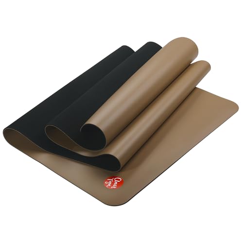 Clever Yoga Liquid Balance Thick Yoga Mat - Pro Exercise Yoga Mat with Non-Slip Surface for Home Gym, Earth-Friendly & Recyclable Pilates and Workout Pad Women & Men, 4.5 mm, Brown