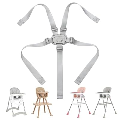 High Chair Straps Replacement Compatible with Dream On Me, 5 Point Harness