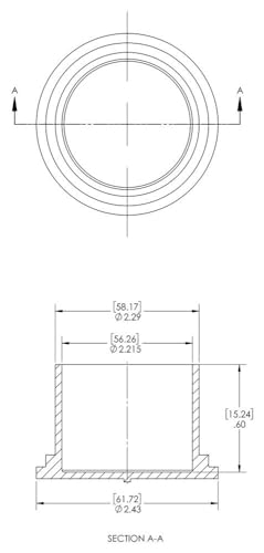 Image of Caplugs EC-36 EC Series - Plastic Cap for Threaded Connectors, 200 Pack, Red LD-PE, Nominal Thread Size 2-1 /4 inch Flanged, Protective Closures, Dirt and Moisture Seals, Finishing, Masking, Easy Removal