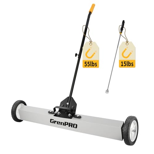 Image of GRENPRO 36 Inch Rolling Magnetic Sweeper with Pickup Tool