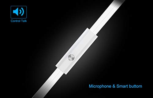 Image of Celebrat Series D1 Flat Wired Plastic in-Ear Earphone Stereo Sound Mobile Earphones with Mic (White)